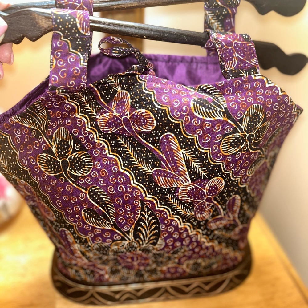 Elegant Purple Floral Tote Bag